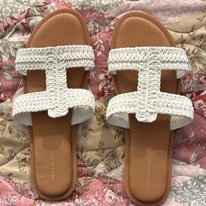 American Eagle Outfitters Crochet White Sandals